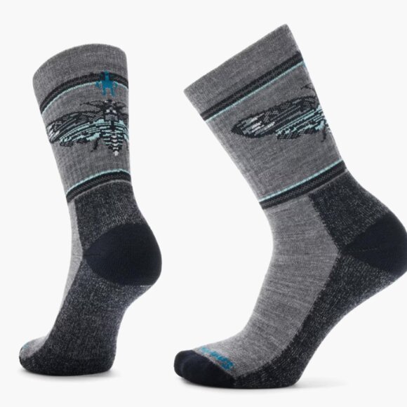 SmartWool Women's XL Everyday Mystic Moth Pattern Socks Crew NWT Grey - Picture 7 of 8